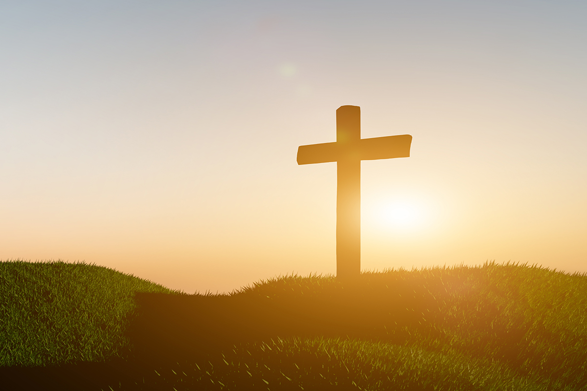 cross at sunrise